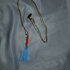 NIB Gorgeous Plunder Aqua Tassle Necklace